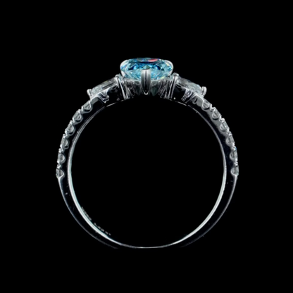 1.23 ct. Blue Diamond Side Stone Ring
