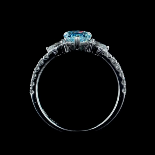 1.23 ct. Blue Diamond Side Stone Ring