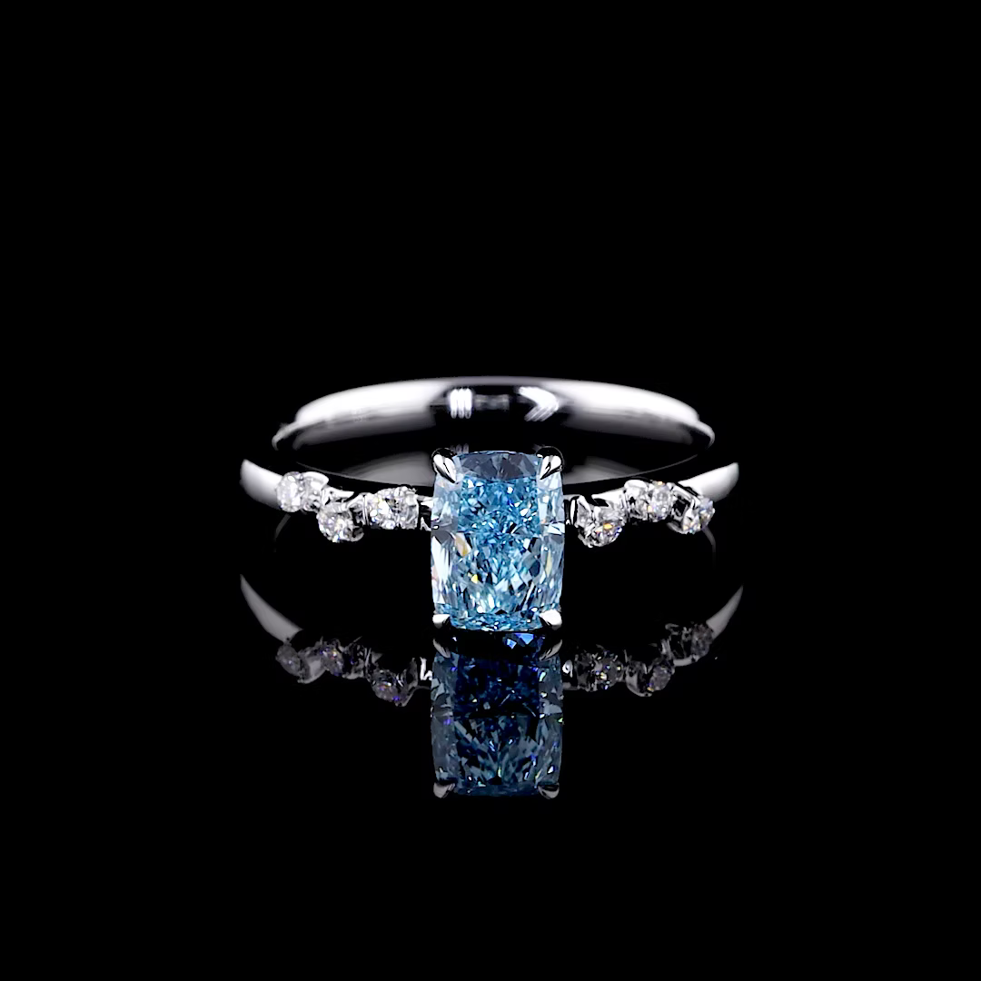 1.02 Ct. Blue Diamond Solitaire Ring