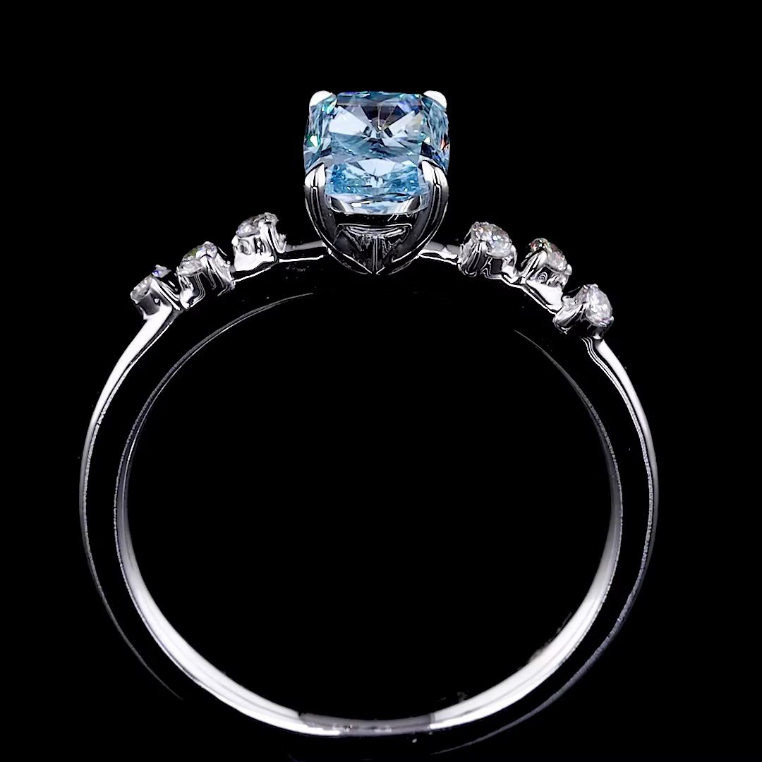 1.02 Ct. Blue Diamond Solitaire Ring