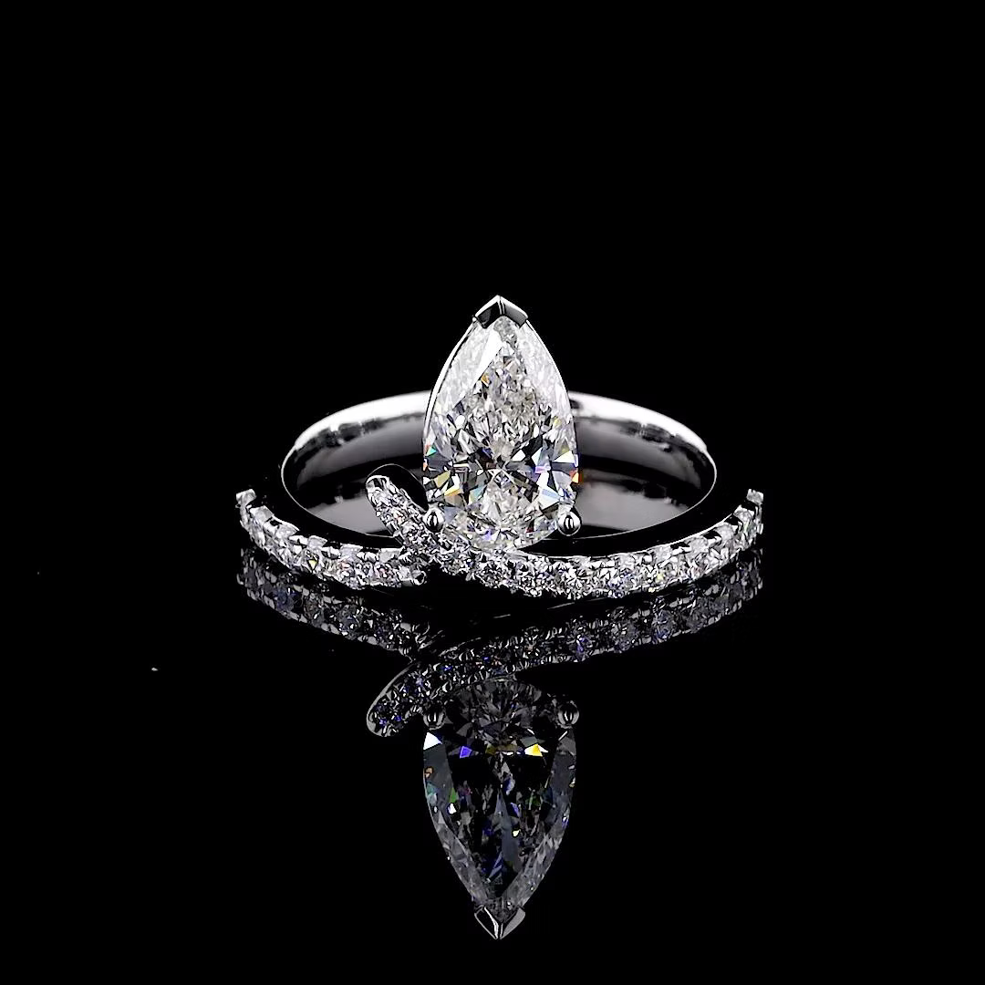 1.37 ct. Pear Diamond Solitaire Ring