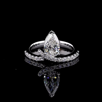 1.37 ct. Pear Diamond Solitaire Ring