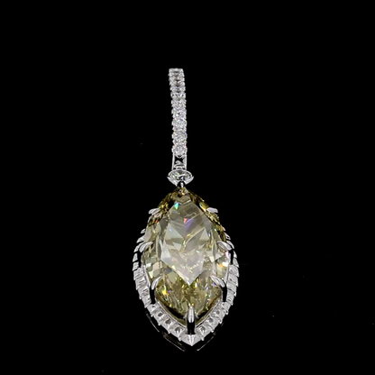 4.07 ct. Fancy Intense Yellow Marquise Diamond Drop Earrings