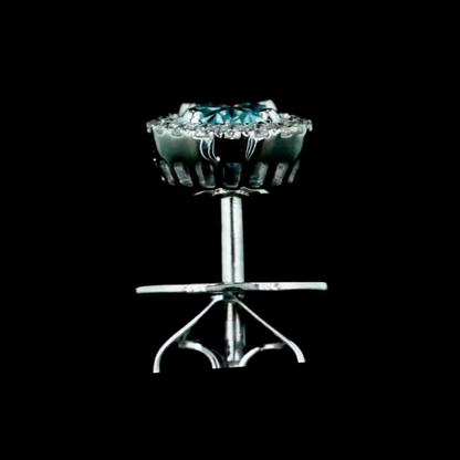 1.13 ct. Blue Halo Diamond Stud Earrings
