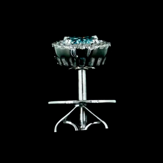 1.13 ct. Blue Halo Diamond Stud Earrings