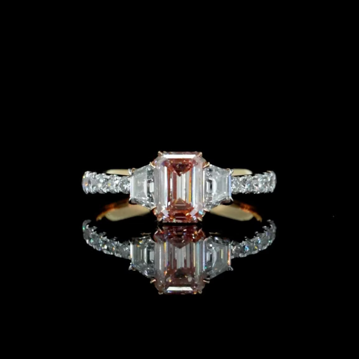 1.32 ct. Pink Diamond Side Stone Ring