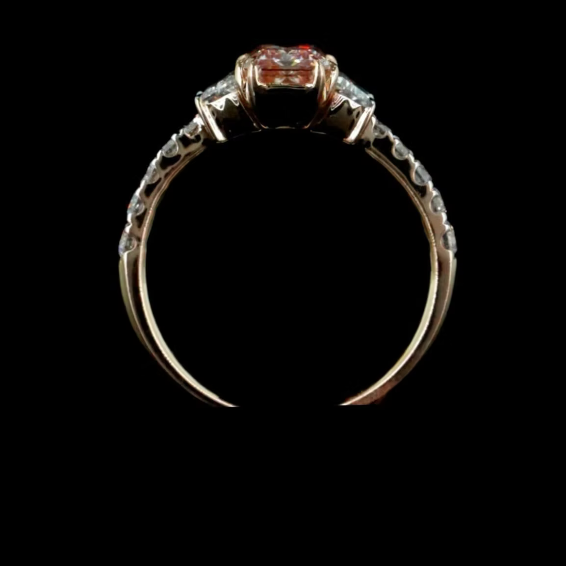 1.32 ct. Pink Diamond Side Stone Ring