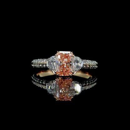 1.07 ct. Pink Diamond Pavé Side-Stone Ring