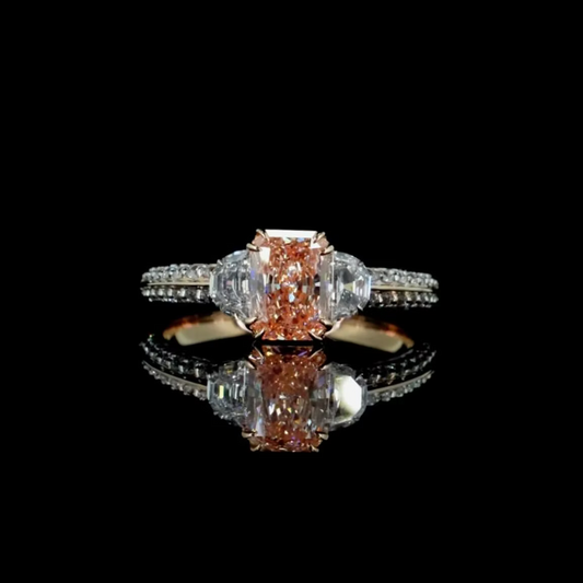 1.07 ct. Pink Diamond Pavé Side-Stone Ring