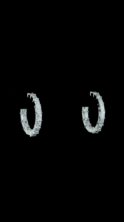 7.58 ct. Radiant Cut Diamond Hoop Earrings