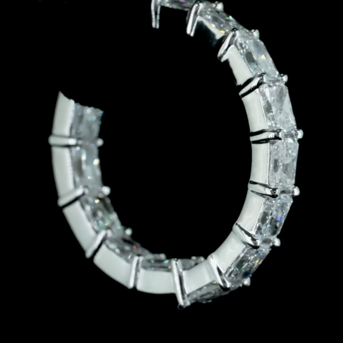 7.58 ct. Radiant Cut Diamond Hoop Earrings