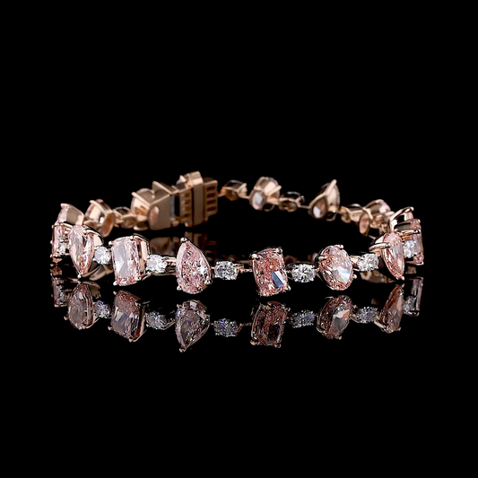 11.07 ct. Pink Diamond Tennis Bracelet