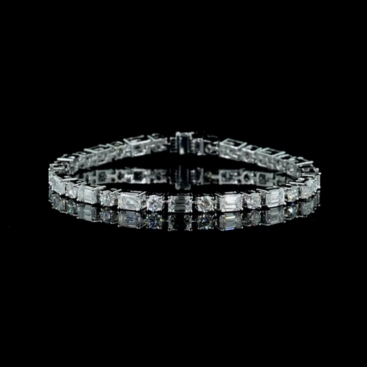 11.77 ct. Round & Emerald Diamond Tennis Bracelet