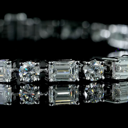 11.77 ct. Round & Emerald Diamond Tennis Bracelet