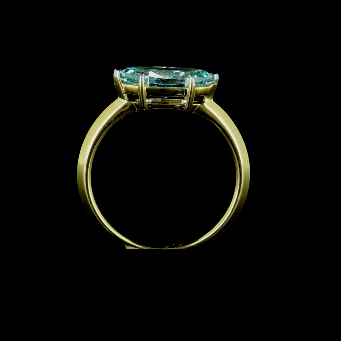 1.56 Ct. Blue Green Marquise Solitaire Ring