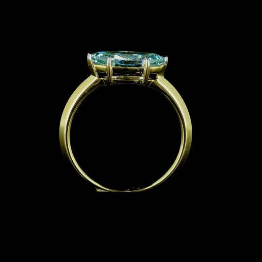 1.56 Ct. Blue Green Marquise Solitaire Ring