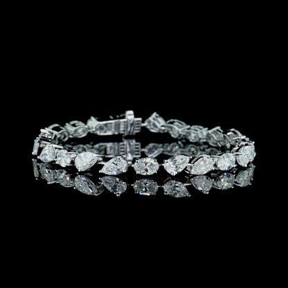 11.89 ct. Pear Cut Diamond Tennis Bracelet