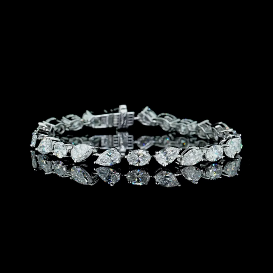 11.89 ct. Pear Cut Diamond Tennis Bracelet