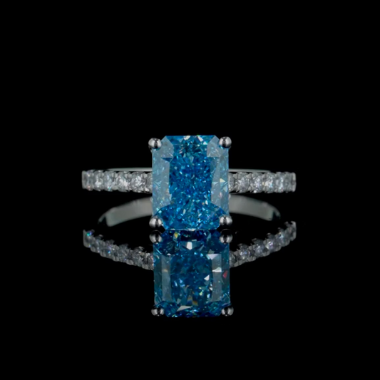 2.78 ct. Blue Diamond Pavé Ring