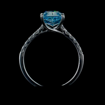 2.78 ct. Blue Diamond Pavé Ring