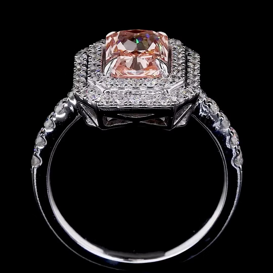 2.13 ct. Pink Diamond Halo Ring