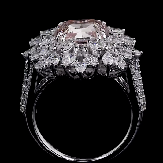 4.33 ct. Pink Diamond Floral Halo Ring