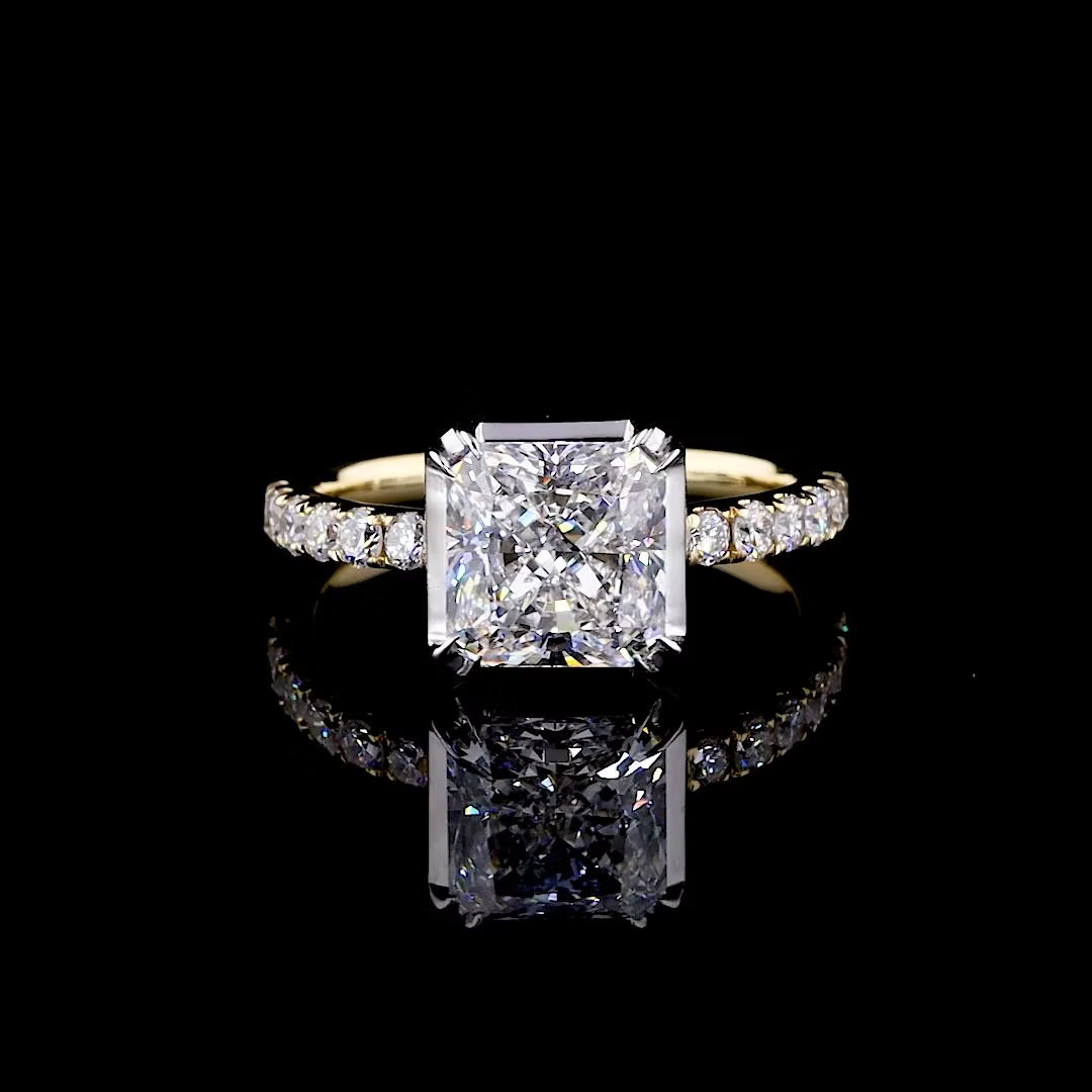 2.59 ct. Radiant Diamond Pavé Ring