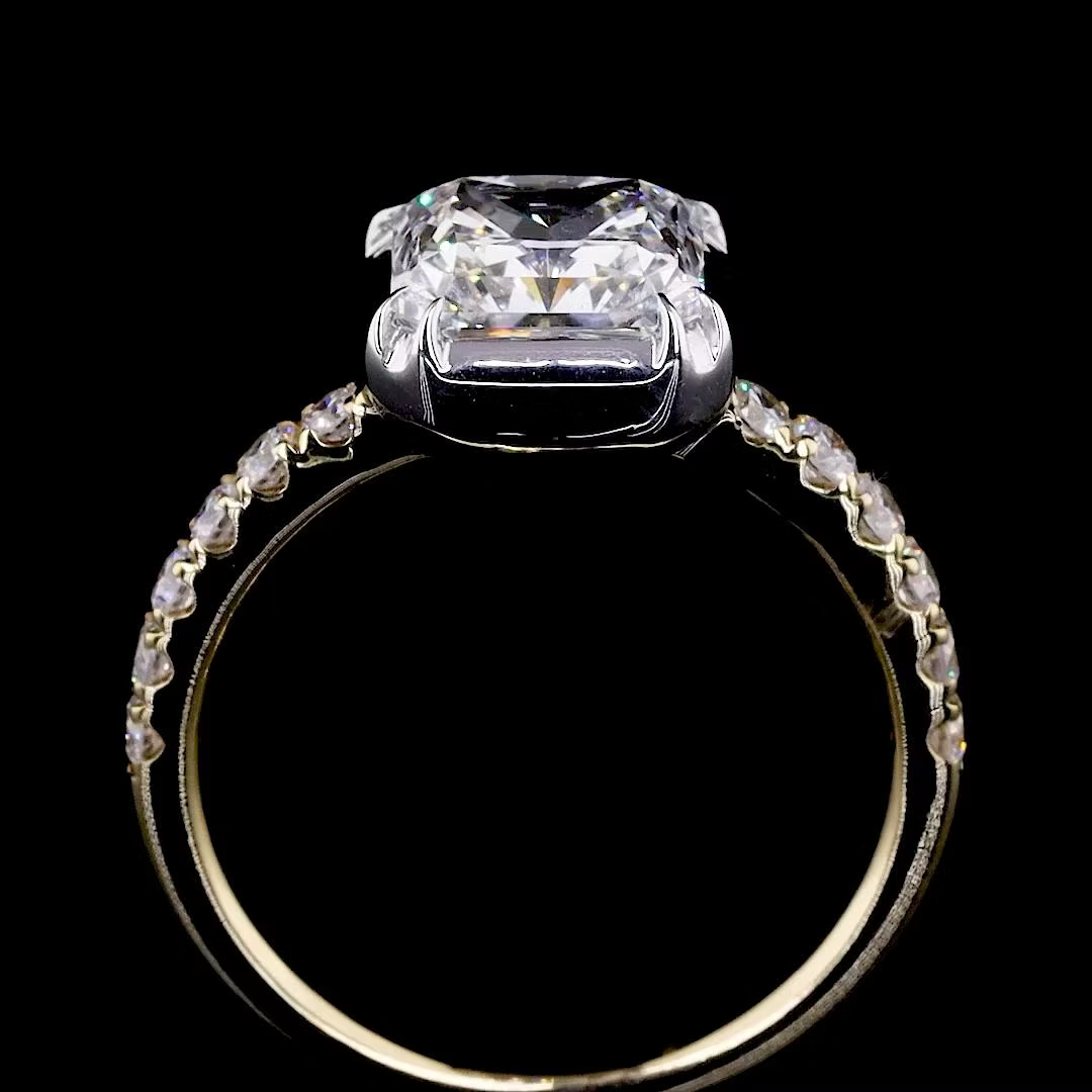 2.59 ct. Radiant Diamond Pavé Ring