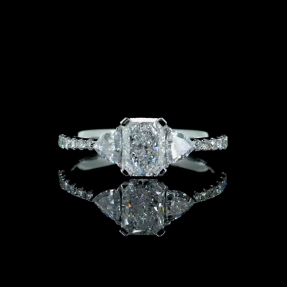 1.06 ct. Radiant Diamond Side Stone Ring