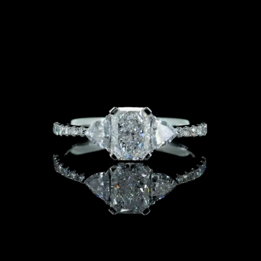 1.06 ct. Radiant Diamond Side Stone Ring