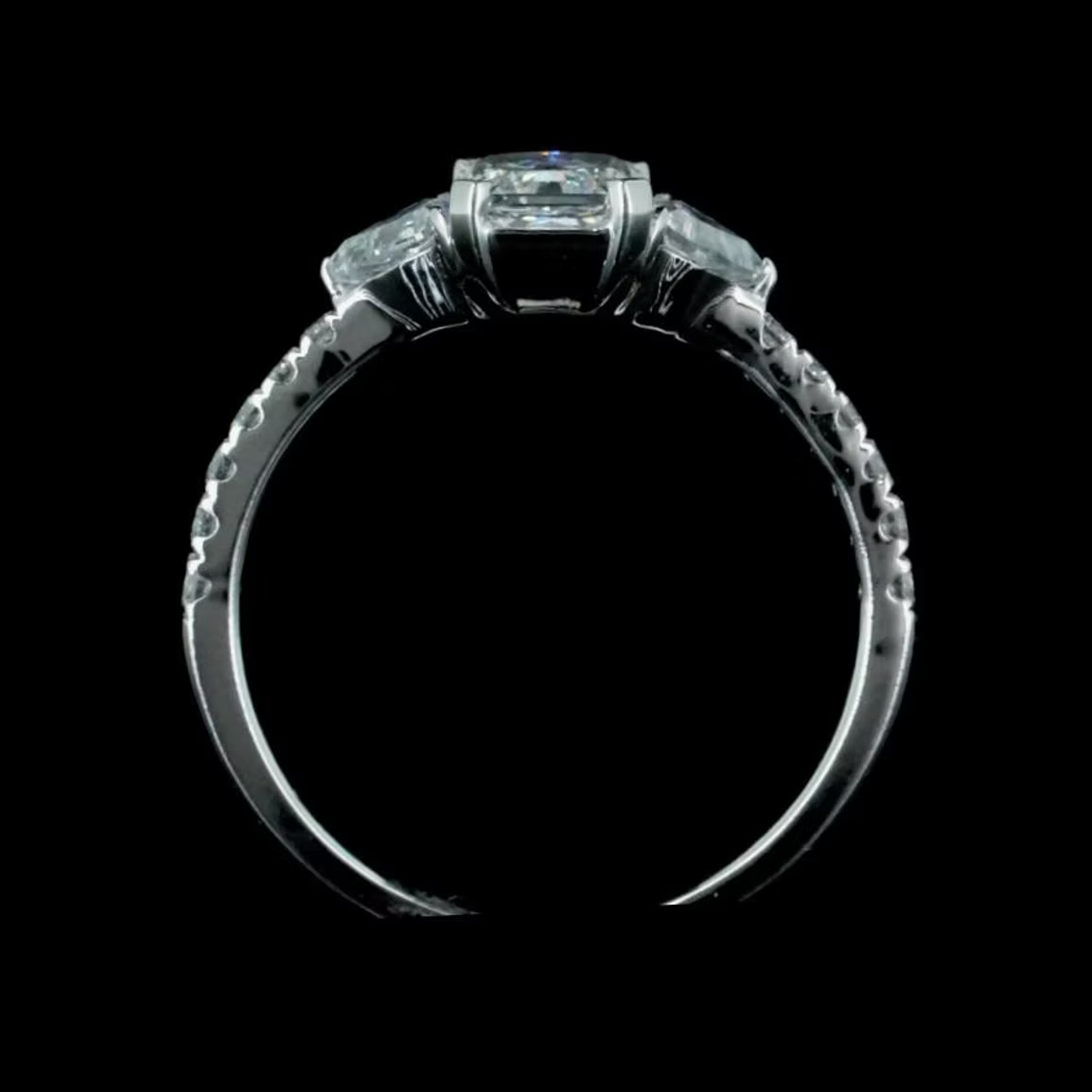 1.06 ct. Radiant Diamond Side Stone Ring
