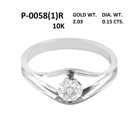 10K White gold ring