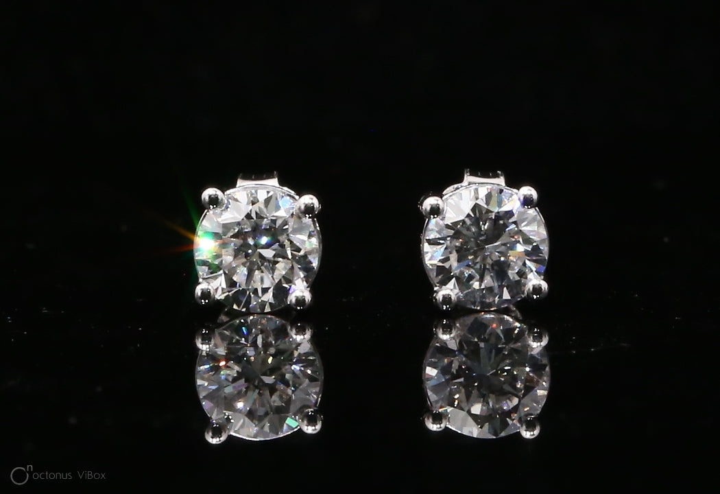 14k White Gold 4 prong Earring Studs  - 1 Carat