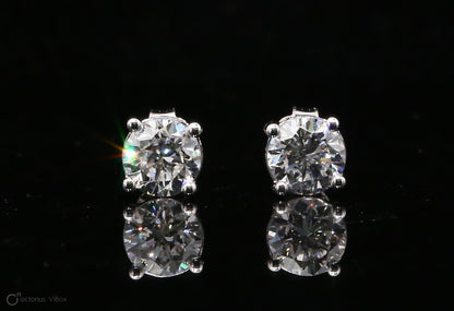 14k White Gold 4 prong Earring Studs  - 1 Carat