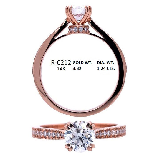 14K Rose Gold Pave Ring