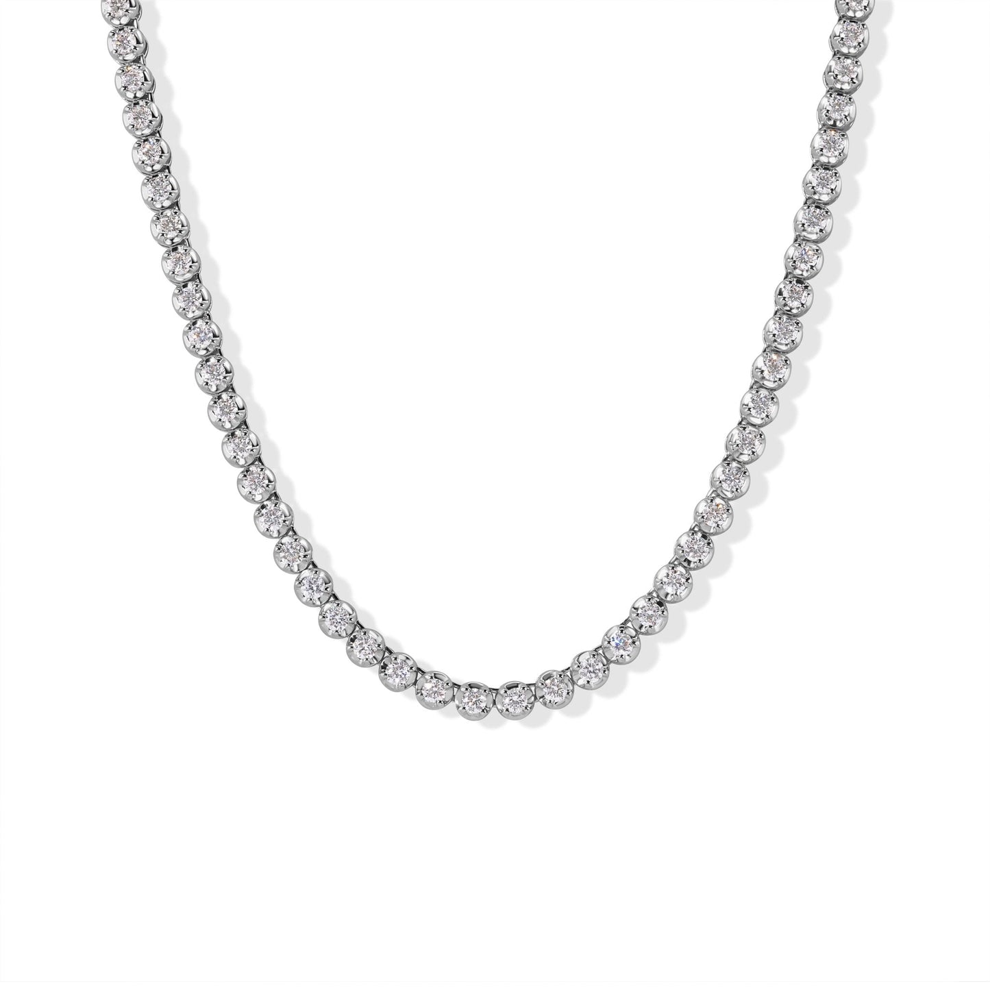 14K Diamond Prong Tennis Necklace