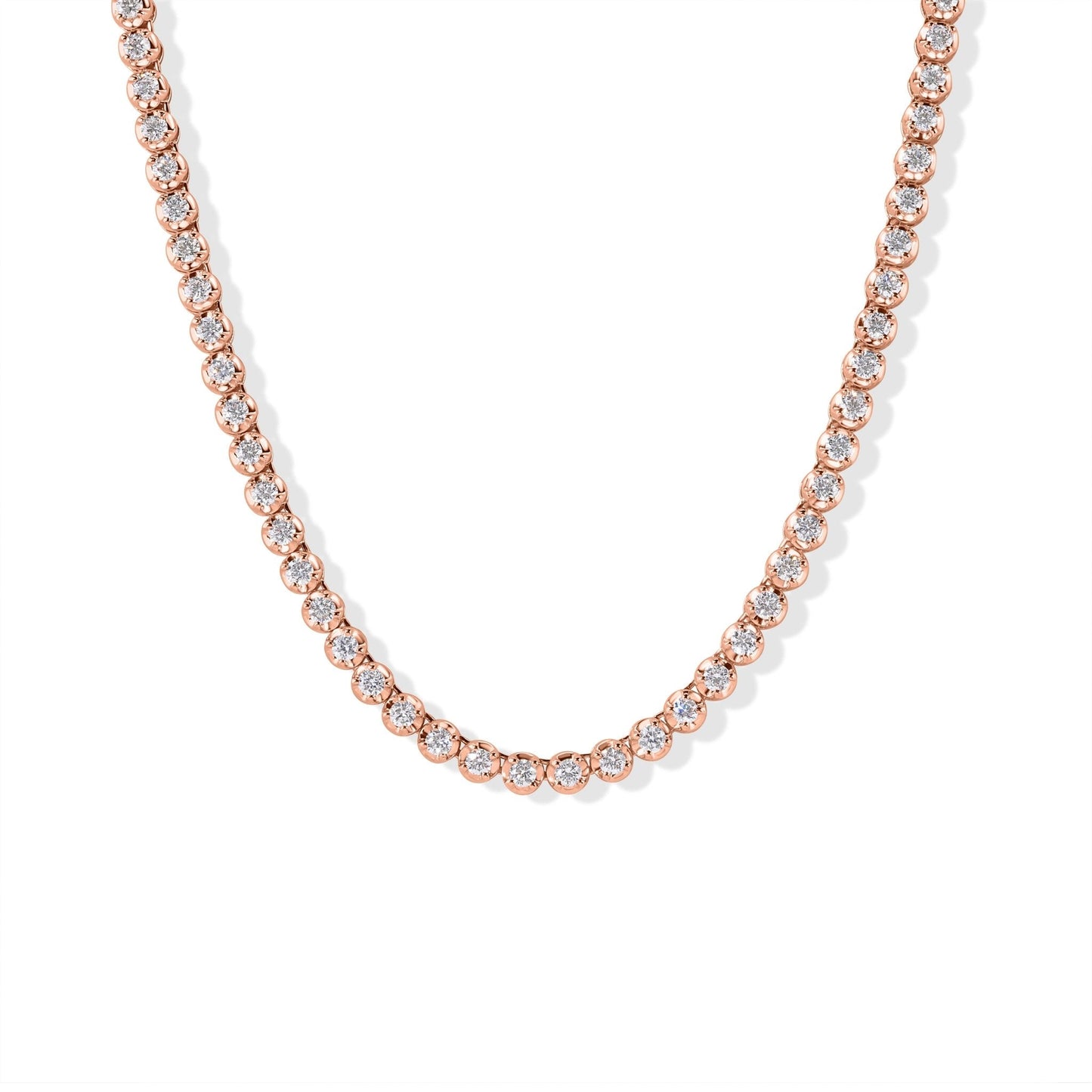 14K Diamond Prong Tennis Necklace