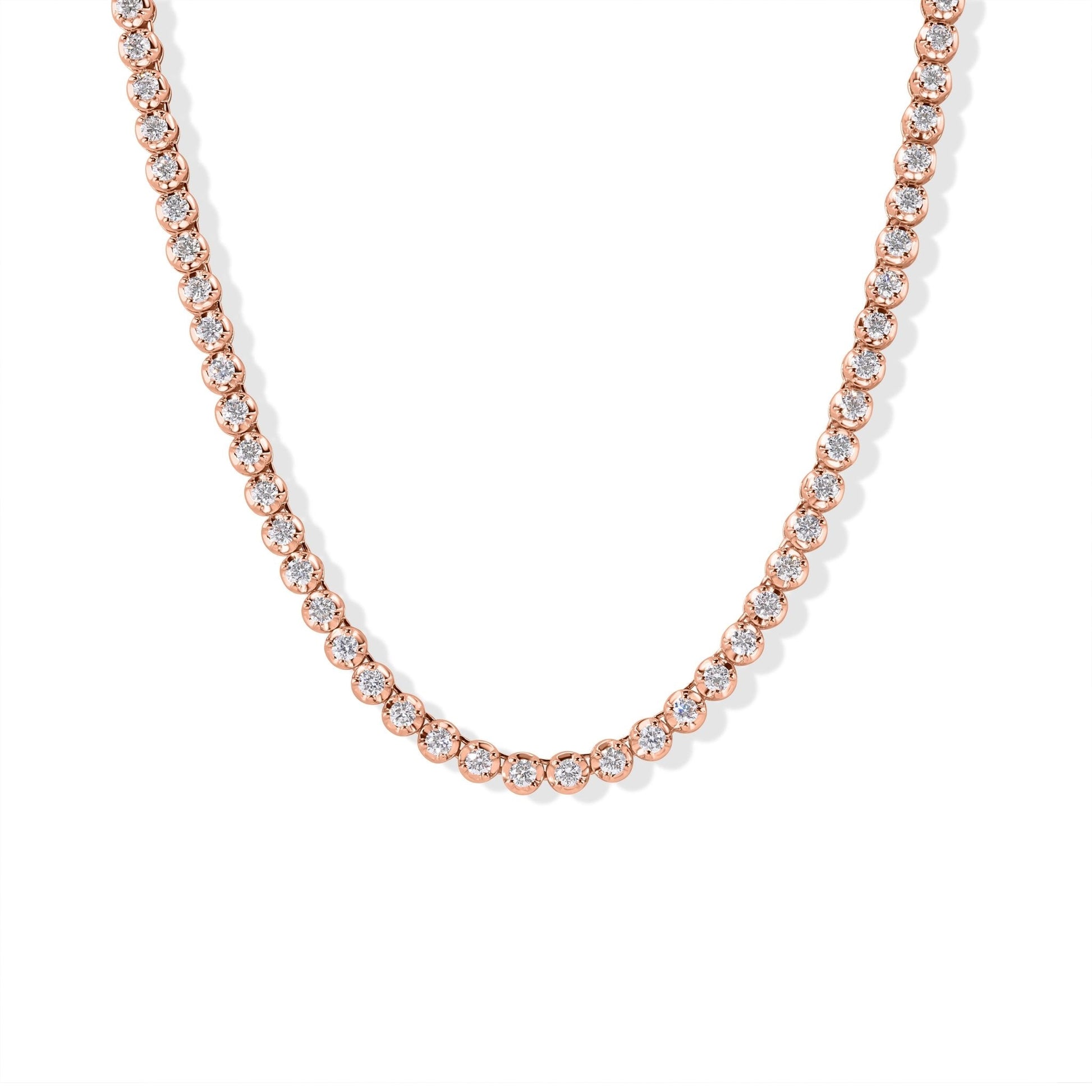 14K Diamond Prong Tennis Necklace