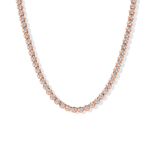 14K Diamond Prong Tennis Necklace