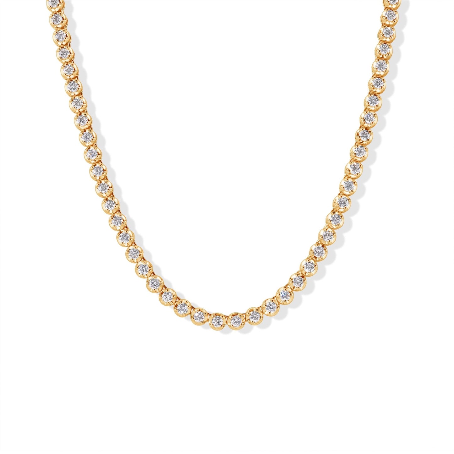 14K Diamond Prong Tennis Necklace