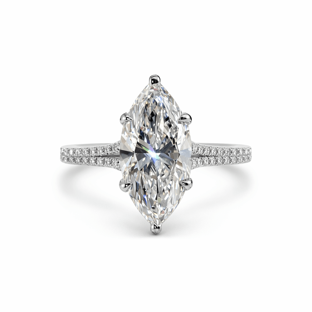 Aurelia Marquise Luxe 14K Gold Pavé Solitaire Ring