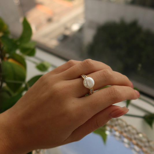 Celeste Pearl & Diamond Ring