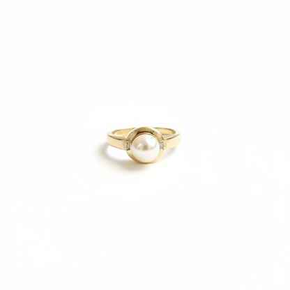 Classic Pearl and Diamond Accent Ring