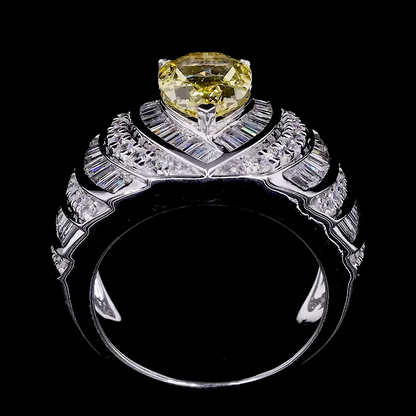 2.01 ct. Blue Emerald-Cut Three-Stone Ring