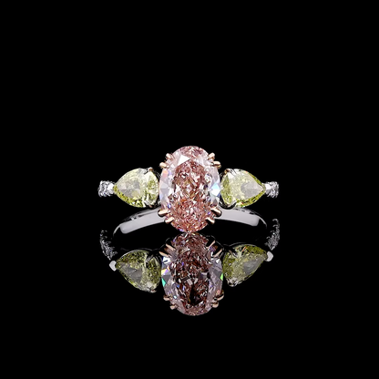 3.05 ct. Yellow Asscher Three-Stone Ring