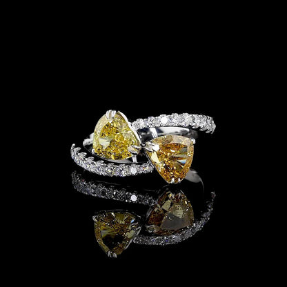 2.74 ct. Yellow Heart Lab Diamond Bypass Ring