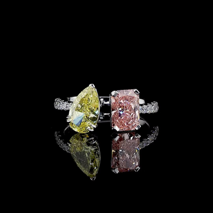 3.36 ct. Pink & Yellow Diamond Toi Et Moi Ring