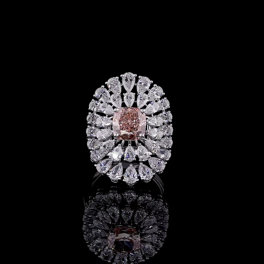 3.07 ct. Yellow Marquise Halo Ring