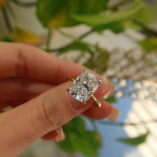 Lustra Radiant 14K Gold Cushion-Cut Solitaire Ring