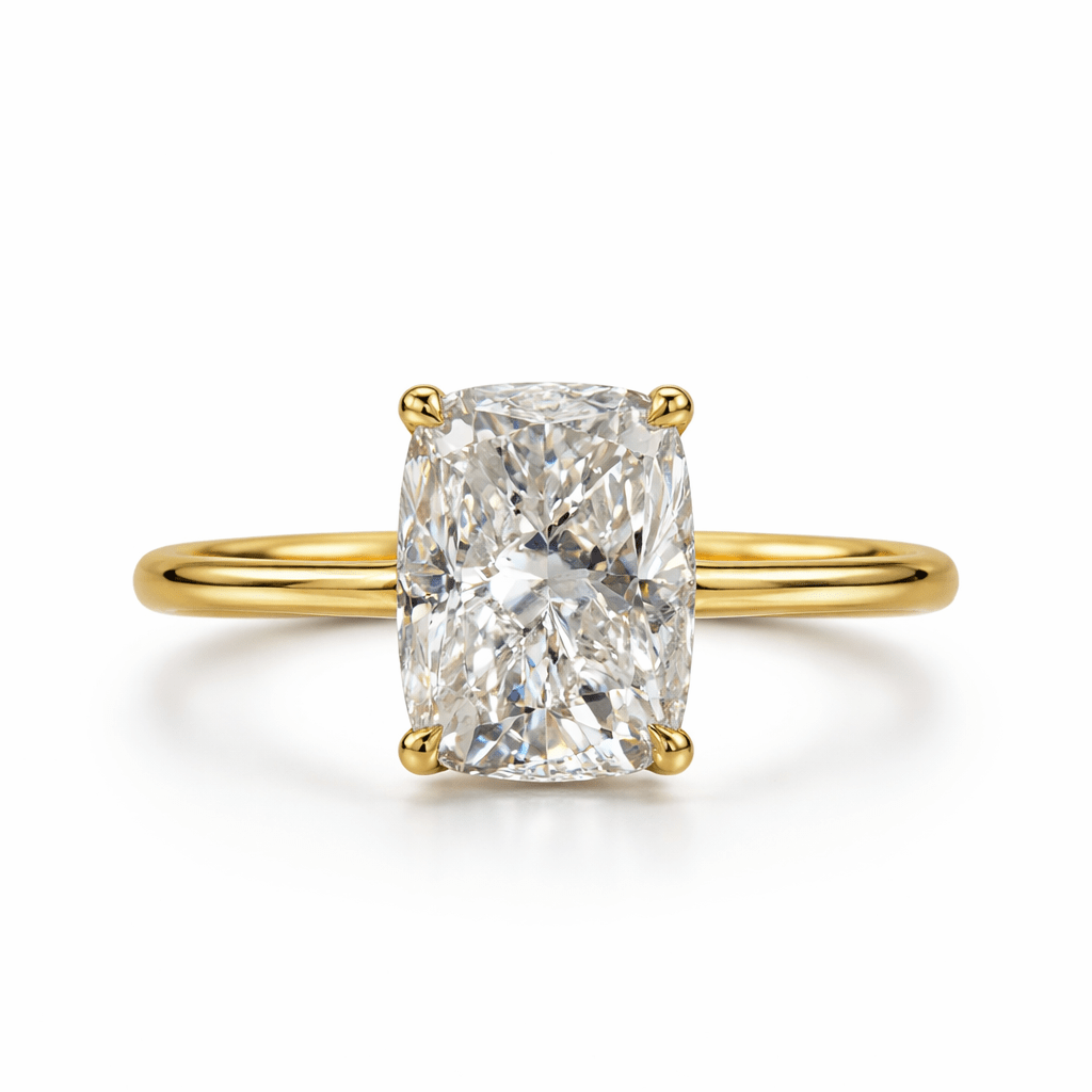 Lustra Radiant 14K Gold Cushion-Cut Solitaire Ring